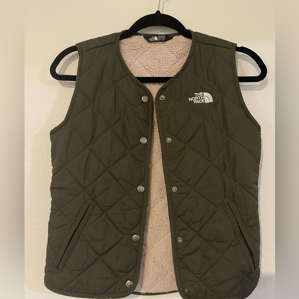 Olive Green North Face Vest